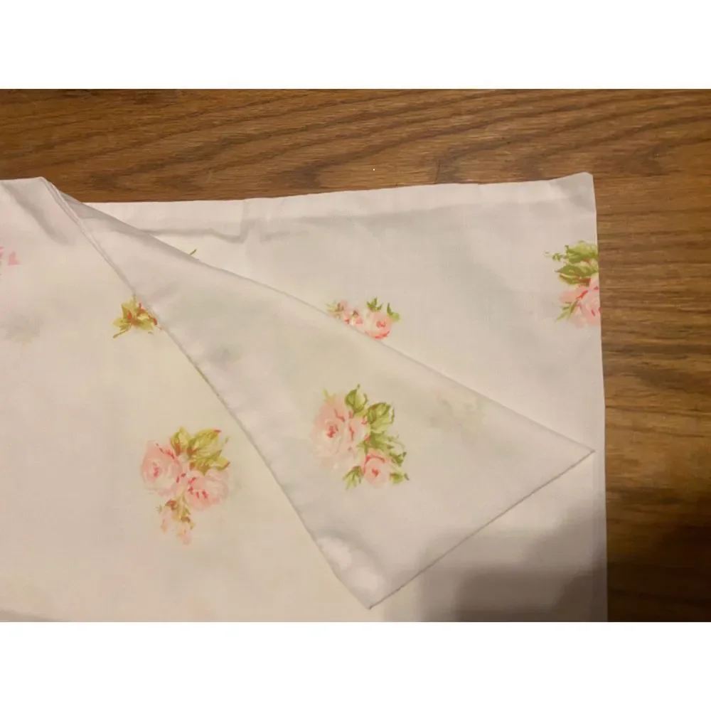 Vintage 2 pillowcases white pink‎ modified lot